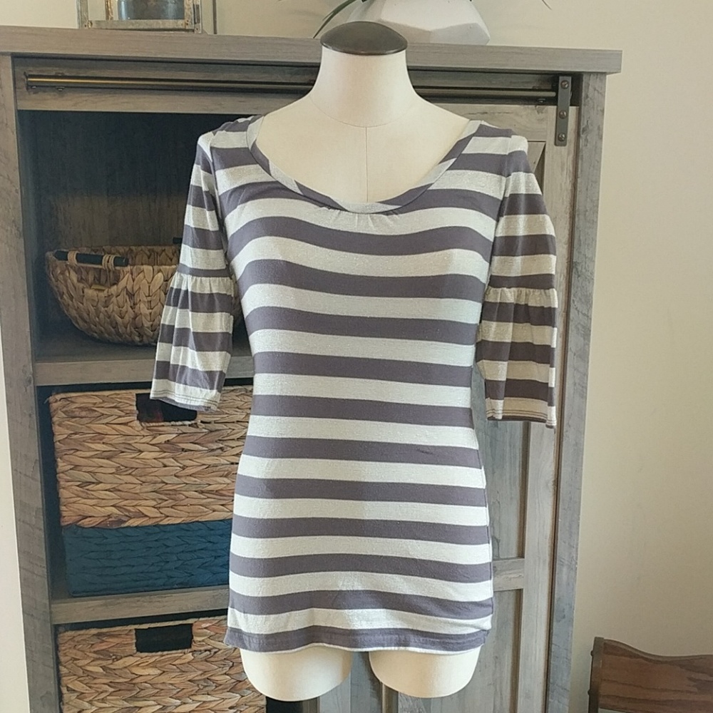 Silver and purple striped tunic